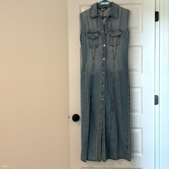 Zara Denim Maxi Dress NWT Size Medium - Picture 10 of 13